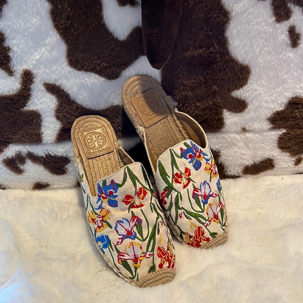 Tory Burch Canvas Mules